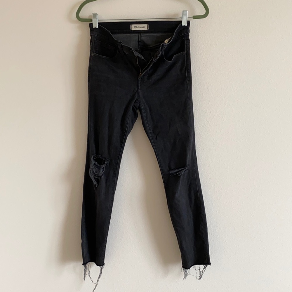 Madewell high rise skinny jean denim in black sea